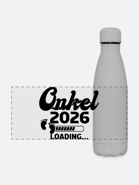 Onkel 2026 Loading - Matte Panorama Isolierflasche 500 ml - Grau