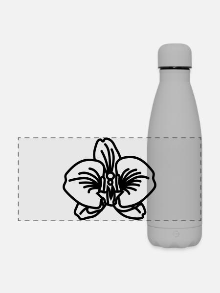 Orchidee - Matte Panorama Isolierflasche 500 ml - Grau