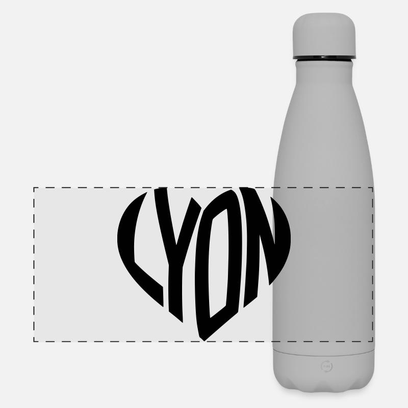 Lyon Heart - Matte Panoramic Thermal Bottle 500 ml - grey