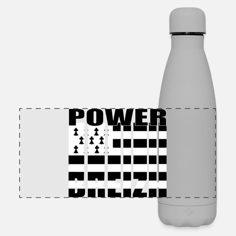 Breizh Power - Matte Panoramic Thermal Bottle 500 ml - grey