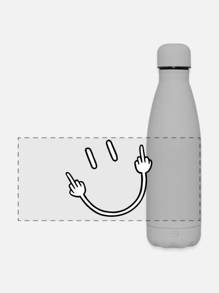 Mittelfinger-Geste - Matte Panorama Isolierflasche 500 ml - Grau