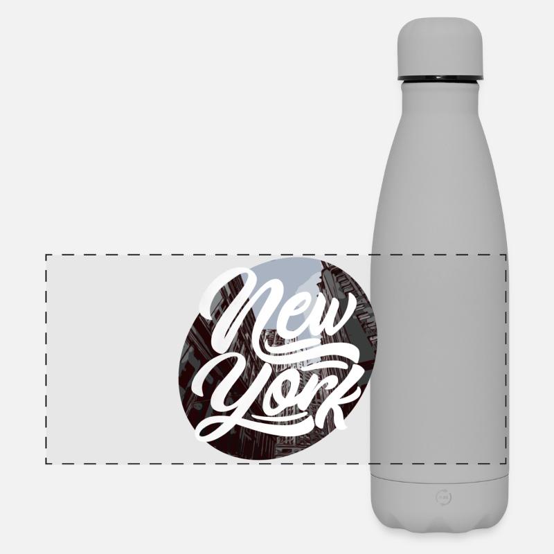 New York - Matte Panorama Isolierflasche 500 ml - Grau