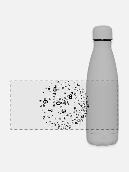 Zahlen und Buchstaben - Matte Panorama Isolierflasche 500 ml - Grau