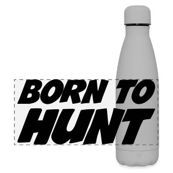 Né pour la chasse - Gourde isotherme panoramique mate 500 ml - gris - Devant