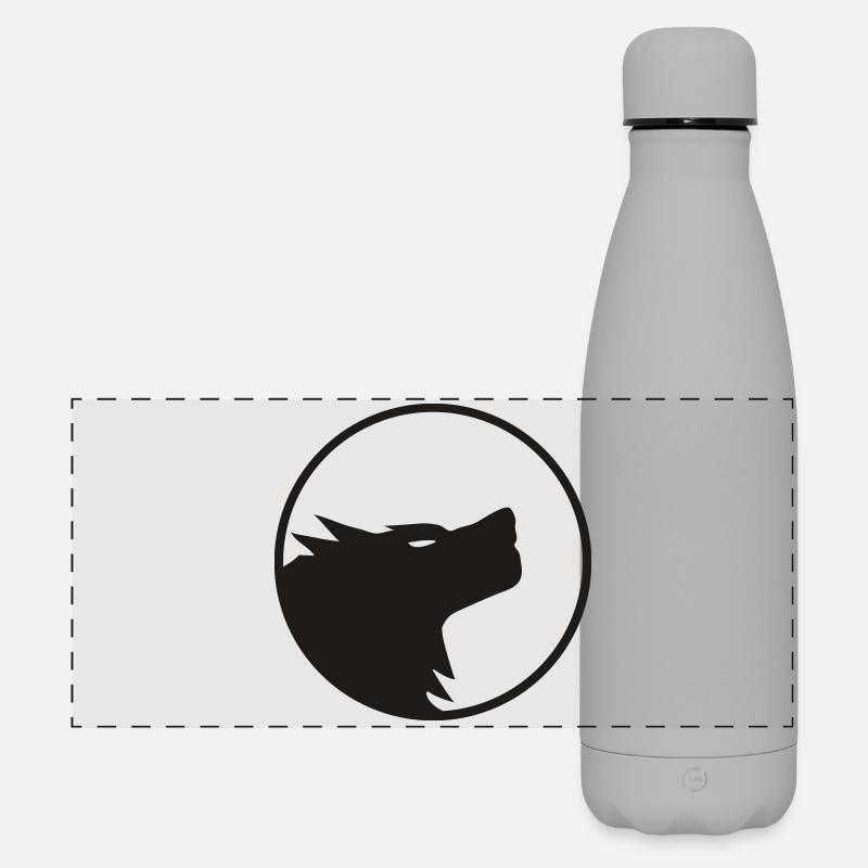 wolf - Matte Panoramic Thermal Bottle 500 ml - grey