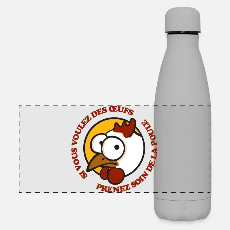 Prenez soin de la poule 1 - Matte Panorama Isolierflasche 500 ml - Grau