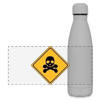 Panneau d’avertissement de danger # - Gourde isotherme panoramique mate 500 ml - gris - Devant
