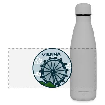 Riesenrad, Prater - Wien, Österreich - Matte Panorama Isolierflasche 500 ml - Grau - Vorne