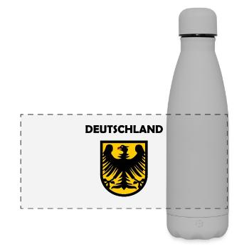 Der Deutschland Adler - Matte Panorama Isolierflasche 500 ml - Grau - Vorne