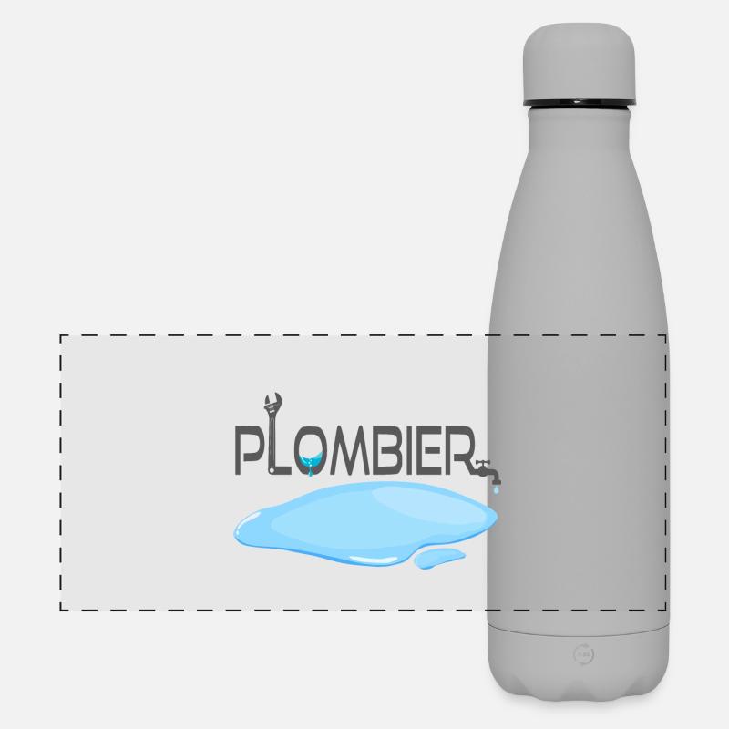 Klempner - Matte Panorama Isolierflasche 500 ml - Grau