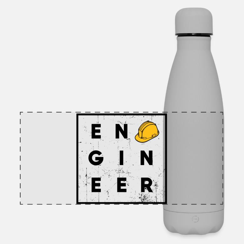 Karriere Bauarbeiter Spruch Beruf Geld Verdienen - Matte Panorama Isolierflasche 500 ml - Grau