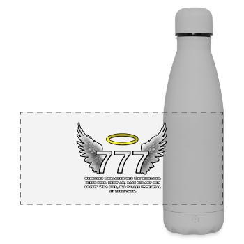 Heilige 777 EngelWings - Matte Panorama Isolierflasche 500 ml - Grau - Vorne