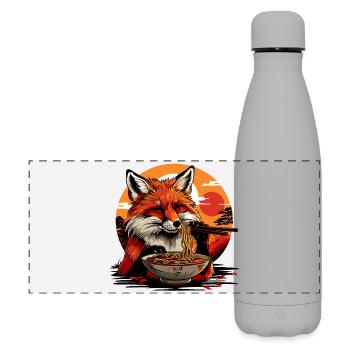 Fuchs Ramen Nudeln Japan Vintage Retro Füchse - Matte Panorama Isolierflasche 500 ml - Grau - Vorne