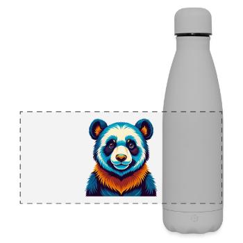 Panda Bunte Kawaii Cartoon Figur Clipart - Matte Panorama Isolierflasche 500 ml - Grau - Vorne