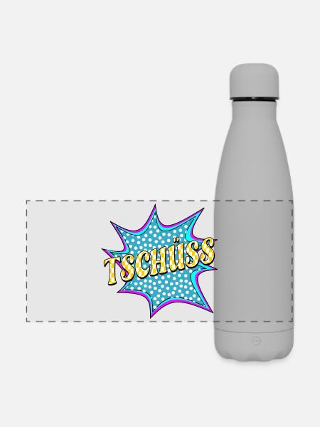 ABSCHIED TSCHÜSS - Matte Panorama Isolierflasche 500 ml - Grau