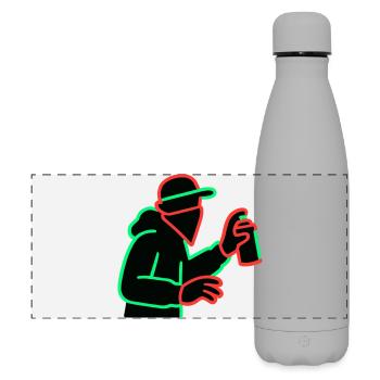 Pulvérisateur de graffitis au néon Silhouette - Gourde isotherme panoramique mate 500 ml - gris - Devant