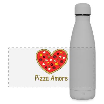 Pizza_Amore - Matte Panoramic Thermal Bottle 500 ml - grey - Front