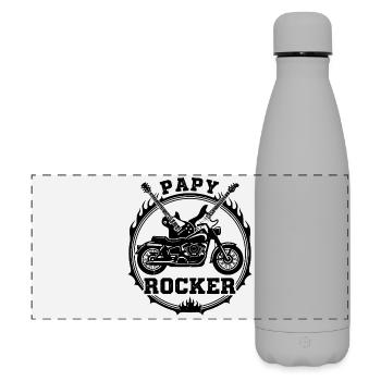 Vintage-Grandpa Biker- und Rocker-T-Shirt – Cade - Matte Panorama Isolierflasche 500 ml - Grau - Vorne