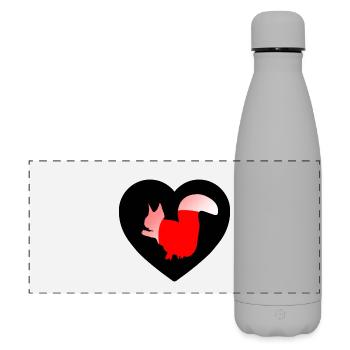 Eichhörnchen - Matte Panorama Isolierflasche 500 ml - Grau - Vorne