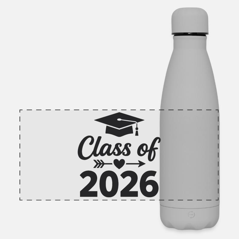 CLASS OF 2026 Absolventen Abschluss Studium - Matte Panorama Isolierflasche 500 ml - Grau