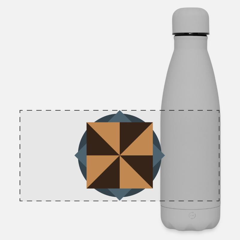 PYRAMID CORE GEOMETRY | Basic Shapes Artwork - Matte Panoramic Thermal Bottle 500 ml - grey