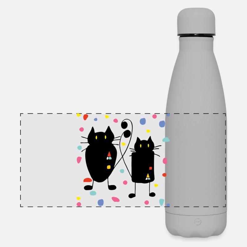 Cats - Matte Panoramic Thermal Bottle 500 ml - grey