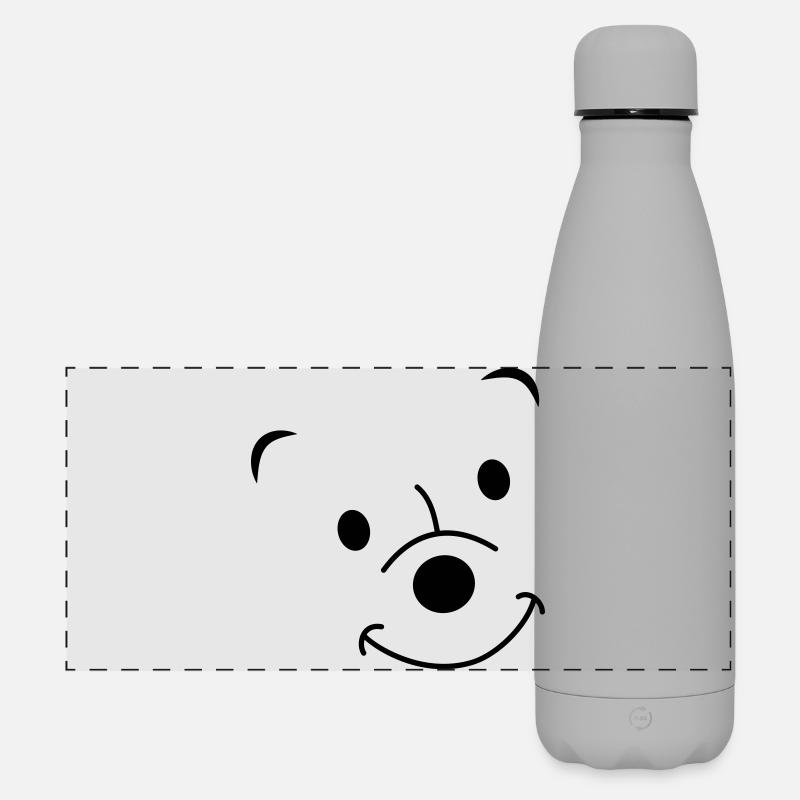 Lachender Bär - Matte Panorama Isolierflasche 500 ml - Grau