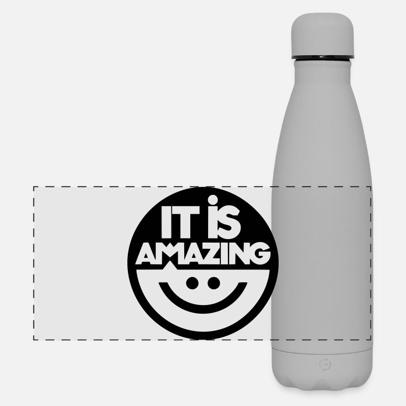 Verblüffend - Matte Panorama Isolierflasche 500 ml - Grau