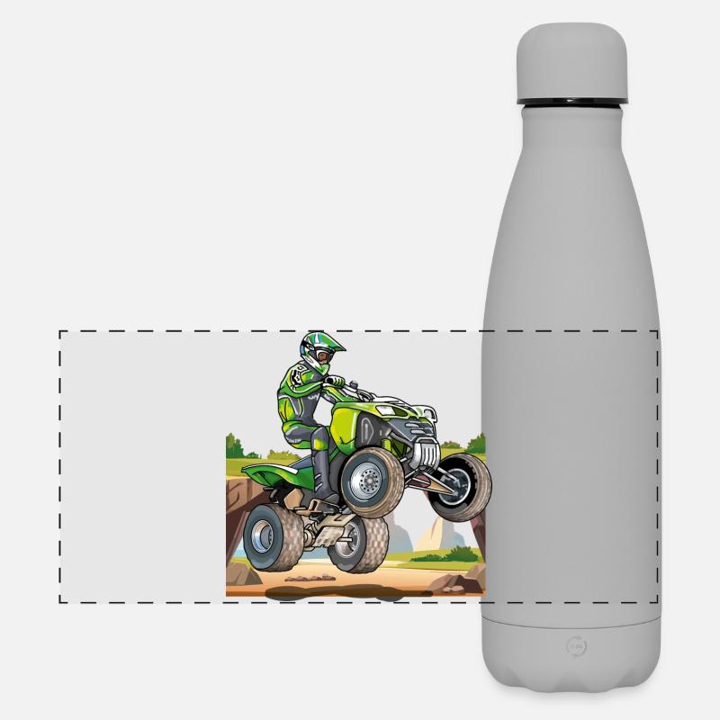 Motocross, off-road quad - Matte Panoramic Thermal Bottle 500 ml - grey