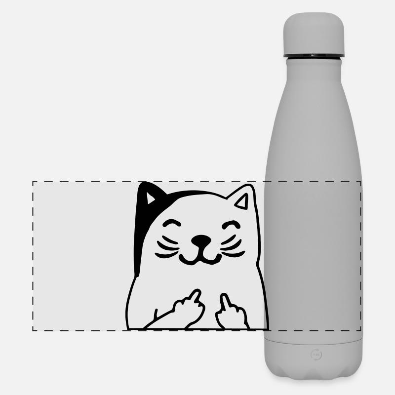Du kannst mich mal Katze - Matte Panorama Isolierflasche 500 ml - Grau