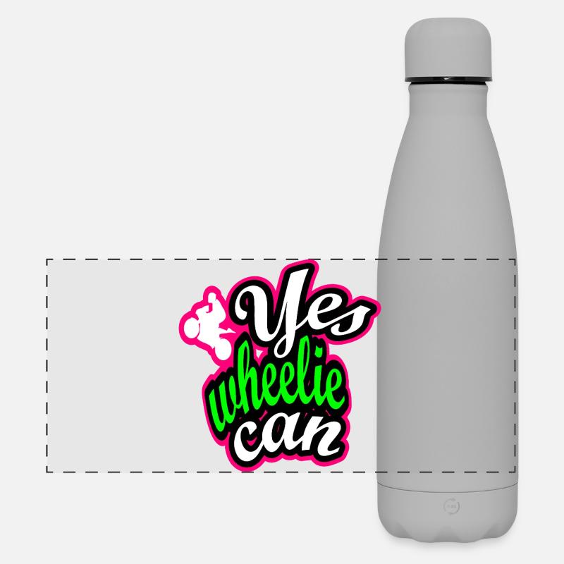 Wheelie Streetstyle Design - Matte Panoramic Thermal Bottle 500 ml - grey