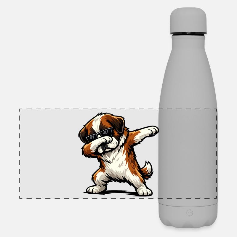 Dabbing St. Bernard - Matte Panoramic Thermal Bottle 500 ml - grey