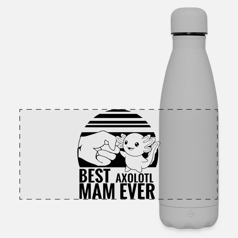 axolotl_mama - Matte Panoramic Thermal Bottle 500 ml - grey