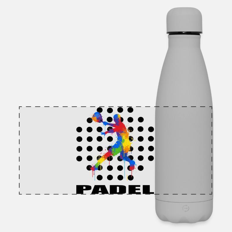 Padel - Matte Panorama Isolierflasche 500 ml - Grau