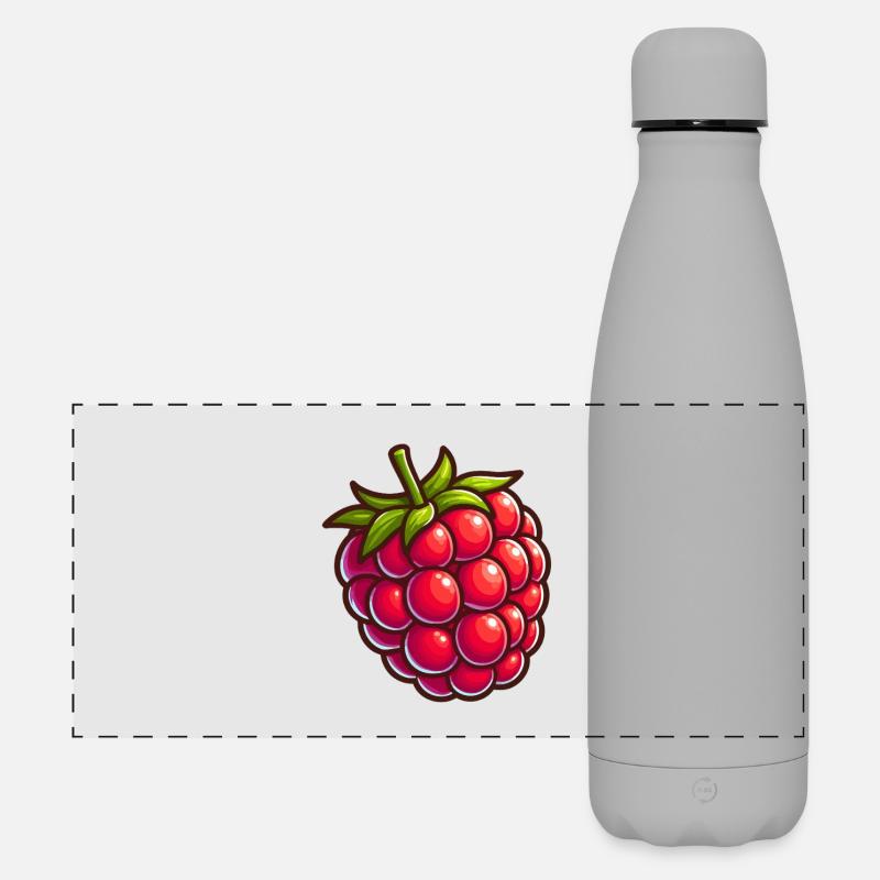 Raspberry cartoon sparkle - Matte Panoramic Thermal Bottle 500 ml - grey