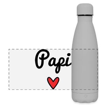 OPA. PAPA. VATERTAG. FROHER VATERTAG - Matte Panorama Isolierflasche 500 ml - Grau - Vorne