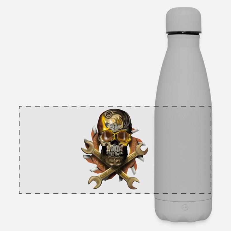 Skull - Matte Panoramic Thermal Bottle 500 ml - grey