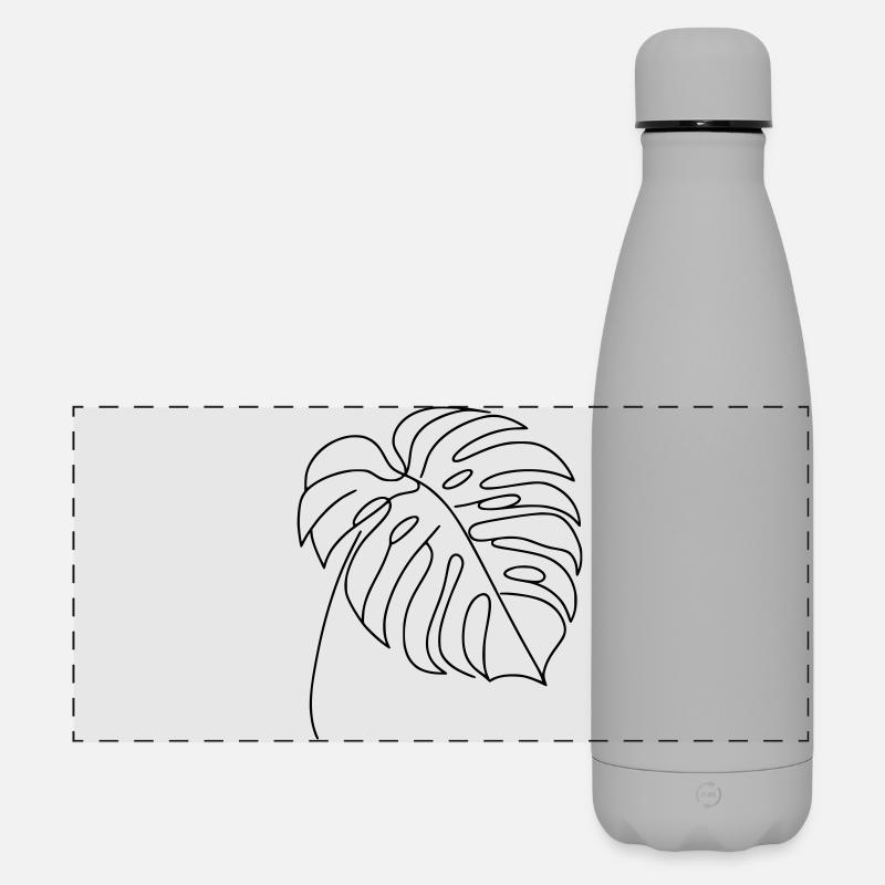 Monstera - Matte Panoramic Thermal Bottle 500 ml - grey