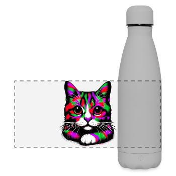 Chat - Gourde isotherme panoramique mate 500 ml - gris - Devant
