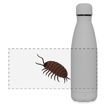 Runde Assel Illustration, Kultshirt , Kellerassel  - Matte Panorama Isolierflasche 500 ml - Grau - Vorne