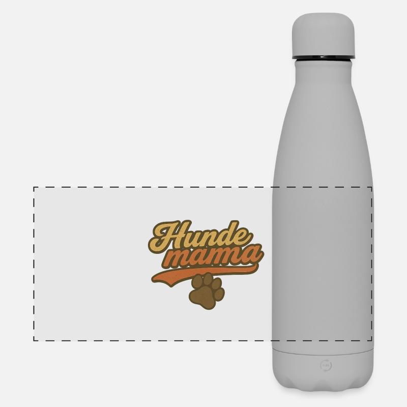 Hundemama Vintage Pfoten - Matte Panorama Isolierflasche 500 ml - Grau