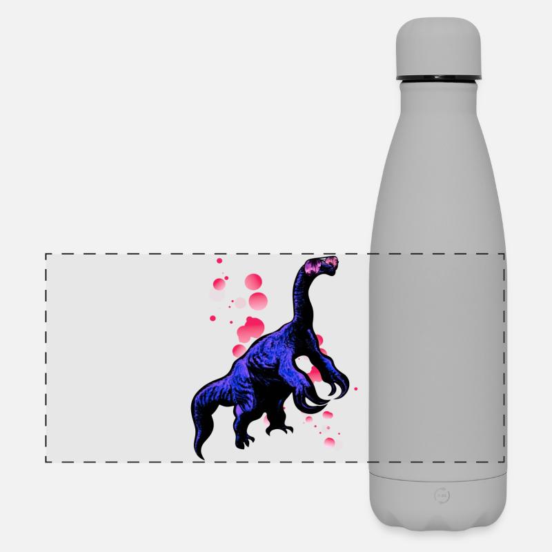 Therizinosaurus with cool sunglasses - Matte Panoramic Thermal Bottle 500 ml - grey