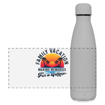 Vacances en famille Faire des souvenirs ensemble - Gourde isotherme panoramique mate 500 ml - gris - Devant