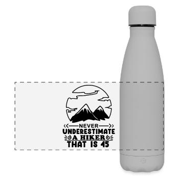 45 years old gift - Matte Panoramic Thermal Bottle 500 ml - grey - Front