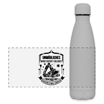 Baggerfahrer Unmögliches sofort erledigt - Matte Panorama Isolierflasche 500 ml - Grau - Vorne