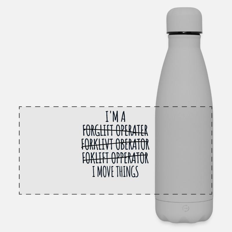 Staplerfahrer Gabelstaplerfahrer, Stapler Lagerist - Matte Panorama Isolierflasche 500 ml - Grau
