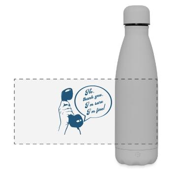Retro Phone Design Funny Conversation  I'm Fine - Matte Panoramic Thermal Bottle 500 ml - grey - Front