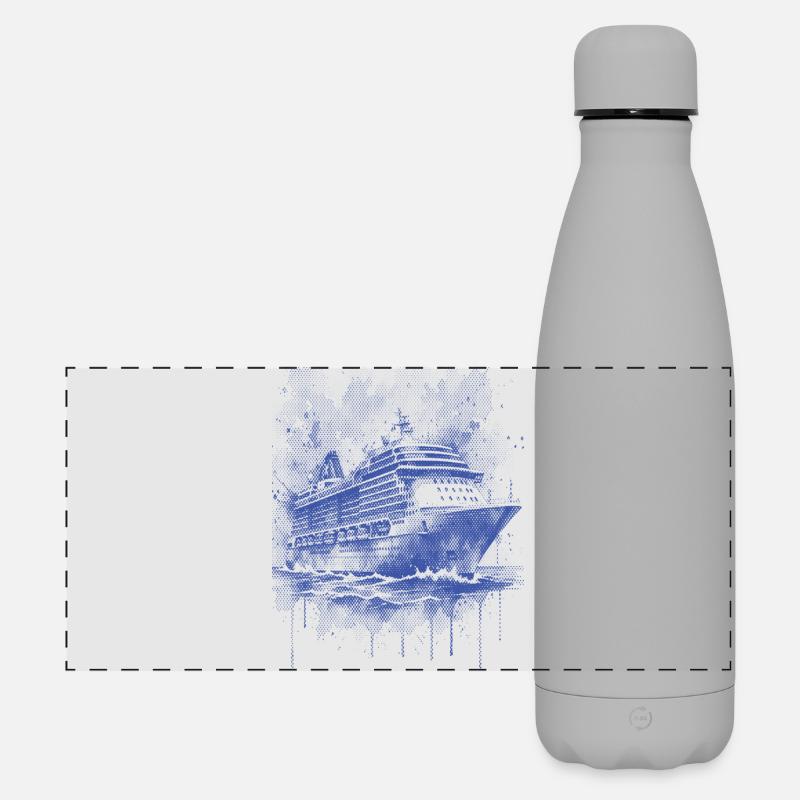 cruise ship - Ocean travel design - Matte Panoramic Thermal Bottle 500 ml - grey