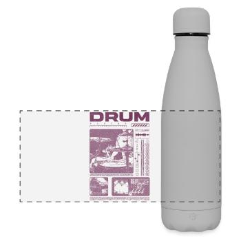 Rock Drummer Drum Player Streetwear - Matte Panoramic Thermal Bottle 500 ml - grey - Front