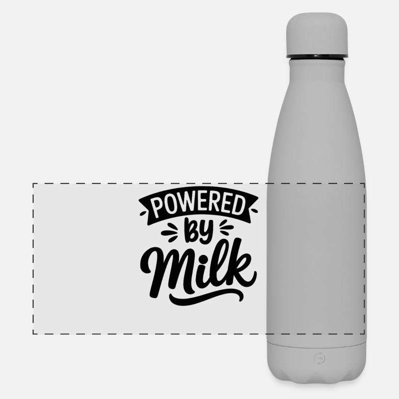 Powered by Milk - Matte Panoramic Thermal Bottle 500 ml - grey